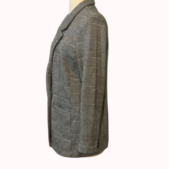 Old Navy Herringbone One Button Blazer M Black White - Picture 4 of 10